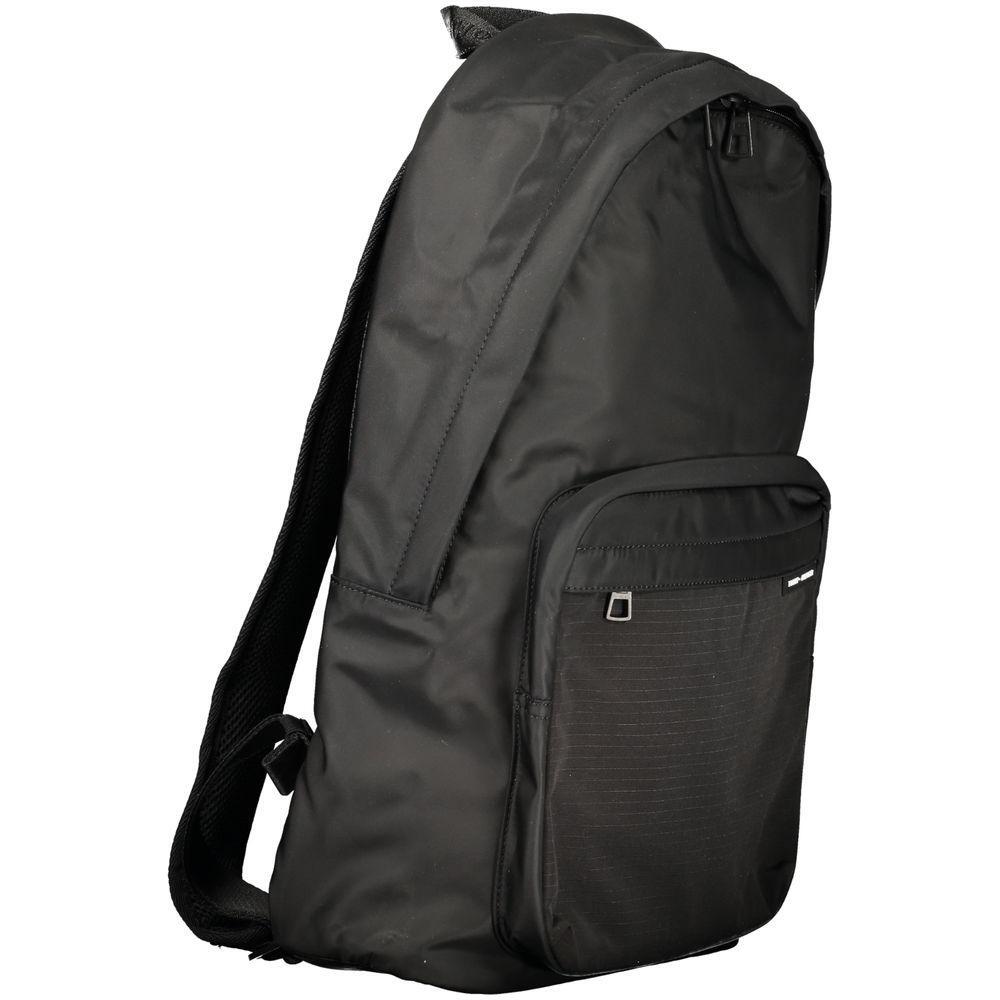 Tommy Hilfiger Black Polyester Men Backpack TO-36357