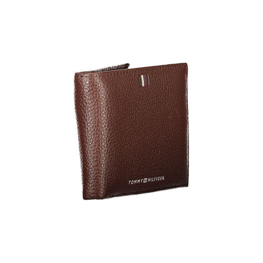 Tommy Hilfiger Elegant Brown Leather Bifold Wallet TO-27173