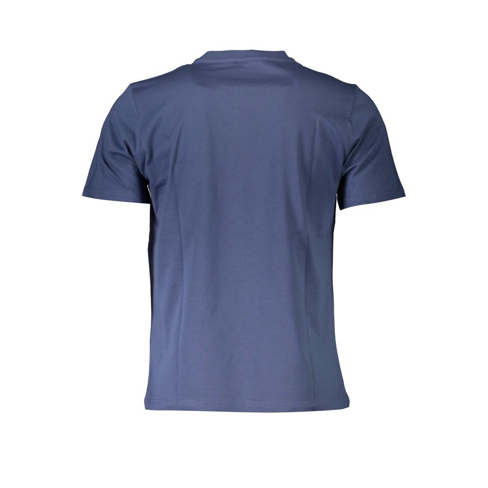 Back view of North Sails Blue Cotton Men T-Shirt showcasing casual style and premium quality.