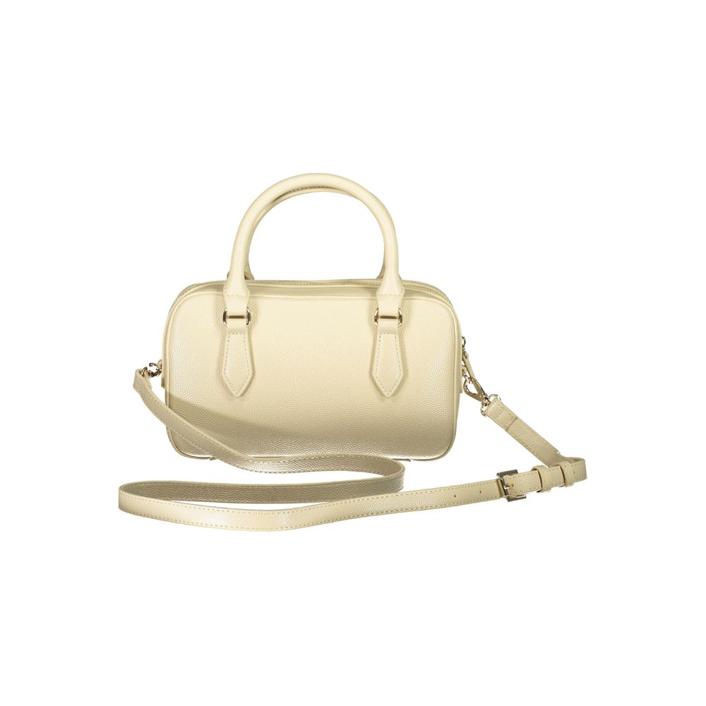 Mario Valentino Beige Polyethylene Women Handbag with adjustable shoulder strap and two handles for versatile styling.