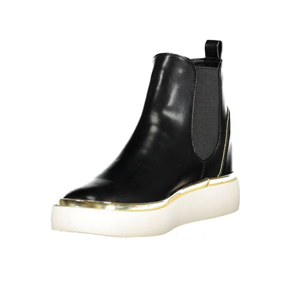 U.S. POLO ASSN. Black Polyester Women Boot with chic modern design and side elastic detailing for comfort and style.