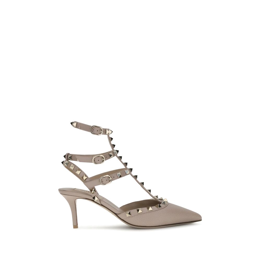 Valentino Garavani Gray Calf Leather Bos Taurus Pumps