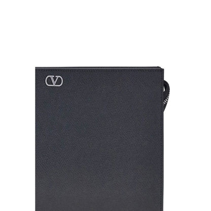 Valentino Garavani Black Calf Leather Bos Taurus Wallet