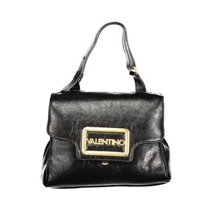 Mario Valentino Black Polyethylene Women Handbag with adjustable handle and detachable shoulder strap.