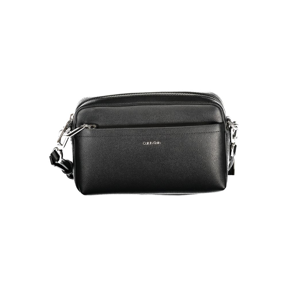 Calvin Klein Black Polyethylene Women Handbag with adjustable strap and pockets.