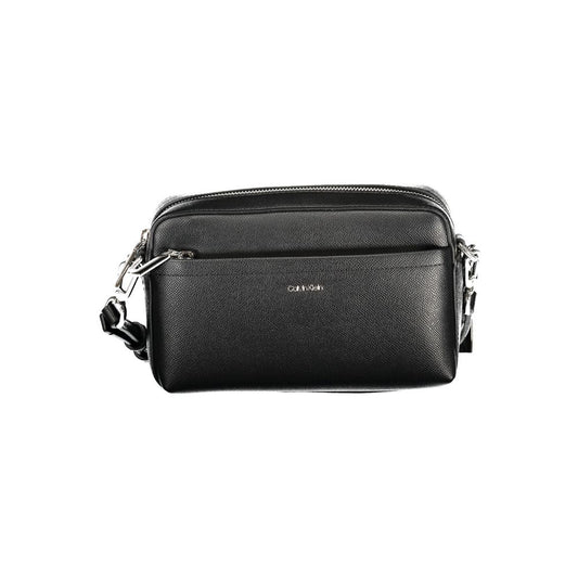 Calvin Klein Black Polyethylene Women Handbag with adjustable strap and pockets.
