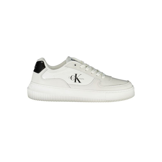 Calvin Klein Sleek White Lace-Up Sneakers with Contrast Details CA-28512-EU37/US7