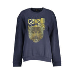 Cavalli Class Elegant Blue Fleece Crew Neck Sweatshirt CA-28643-M