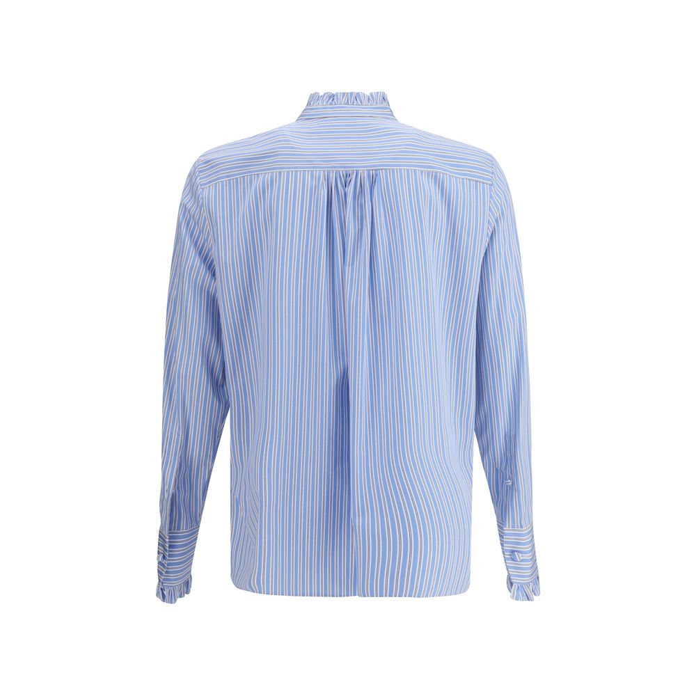 Valentino Light Blue Cotton Pattern Shirt