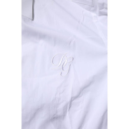 Dolce & Gabbana White Cotton GOLD Long Sleeves Formal Shirt Dolce & Gabbana