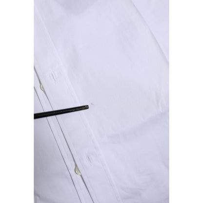 Dolce & Gabbana White Cotton GOLD Long Sleeves Formal Shirt Dolce & Gabbana