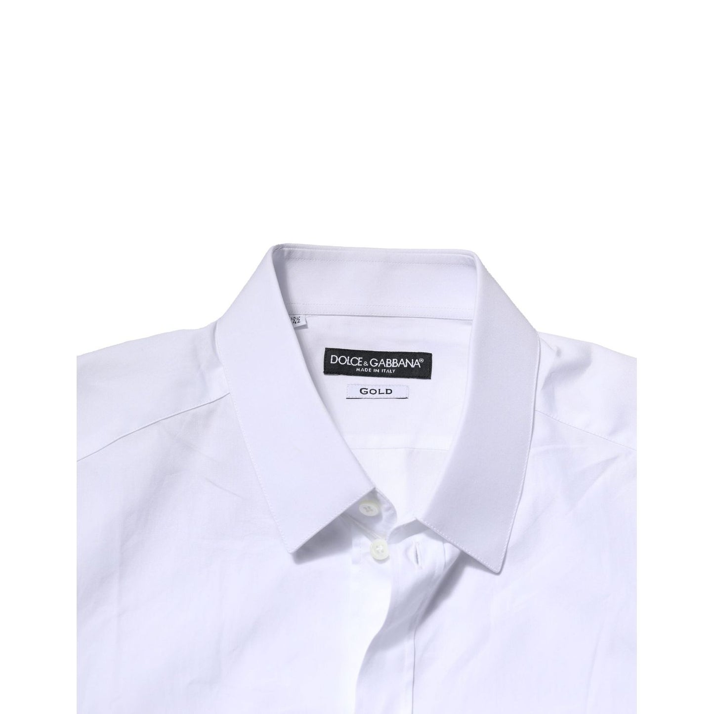 Dolce & Gabbana White Cotton GOLD Long Sleeves Formal Shirt Dolce & Gabbana