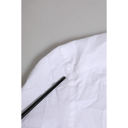 Dolce & Gabbana White Cotton GOLD Long Sleeves Formal Shirt Dolce & Gabbana