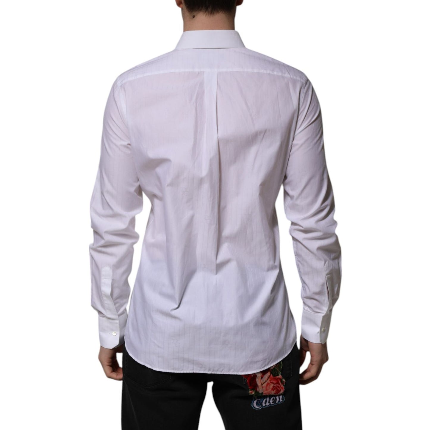 Dolce & Gabbana White Cotton MARTINI Long Sleeve Formal Shirt Dolce & Gabbana