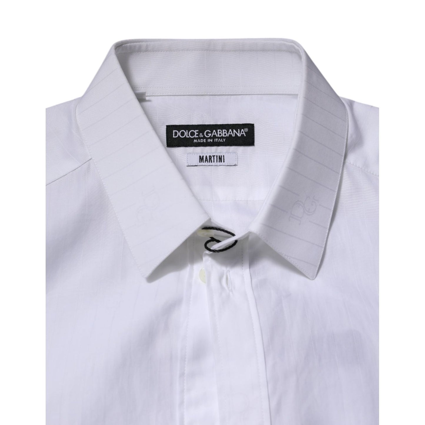 Dolce & Gabbana White Cotton MARTINI Long Sleeve Formal Shirt Dolce & Gabbana