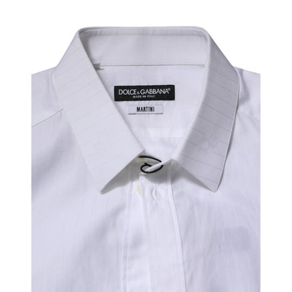 Dolce & Gabbana White Cotton MARTINI Long Sleeve Formal Shirt Dolce & Gabbana
