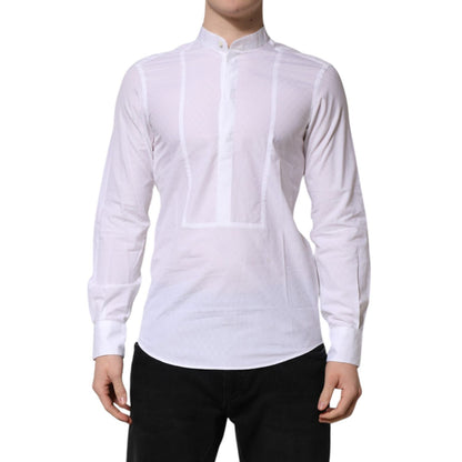 Dolce & Gabbana White Cotton Slim Long Sleeves Formal Shirt Dolce & Gabbana