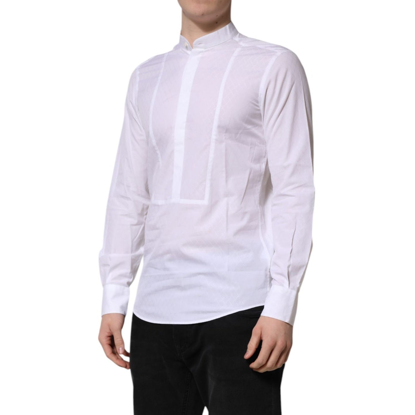 Dolce & Gabbana White Cotton Slim Long Sleeves Formal Shirt Dolce & Gabbana