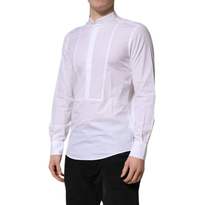 Dolce & Gabbana White Cotton Slim Long Sleeves Formal Shirt Dolce & Gabbana