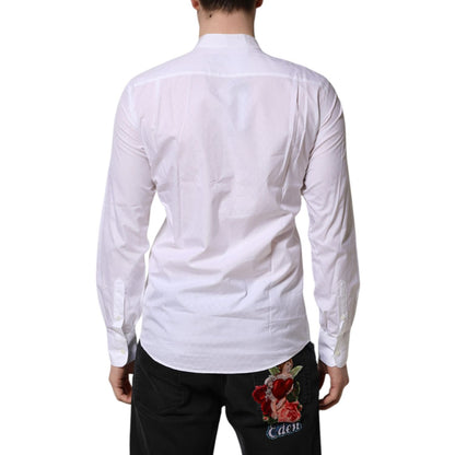 Dolce & Gabbana White Cotton Slim Long Sleeves Formal Shirt Dolce & Gabbana