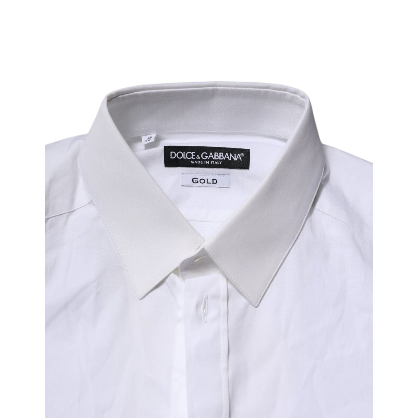 Dolce & Gabbana White GOLD Long Sleeves Dress Formal Shirt Dolce & Gabbana