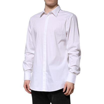 Dolce & Gabbana White MARTINI Long Sleeve Dress Formal Shirt Dolce & Gabbana