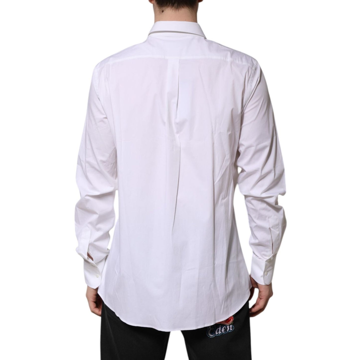 Dolce & Gabbana White MARTINI Long Sleeve Dress Formal Shirt Dolce & Gabbana