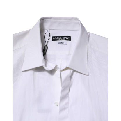 Dolce & Gabbana White MARTINI Long Sleeve Dress Formal Shirt Dolce & Gabbana