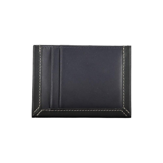 Tommy Hilfiger Sleek Blue Leather Card Holder with Contrast Detail TO-27177