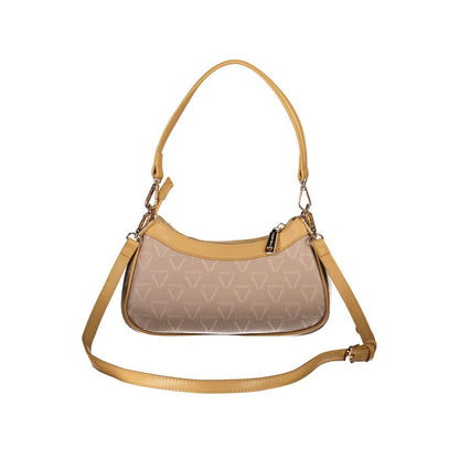 Mario Valentino Beige Polyethylene Handbag with adjustable strap, zip closure, and contrasting details.