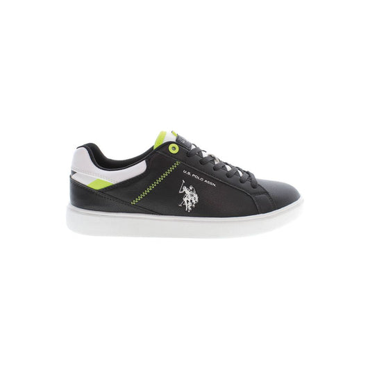 U.S. POLO ASSN. Black Polyester Men Sneaker with contrasting details and signature POLO logo, ideal for urban adventures and casual outings.