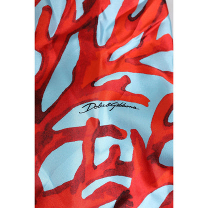 Dolce & Gabbana Blue Red Coral Print Wrap Robe Coat Jacket Dolce & Gabbana