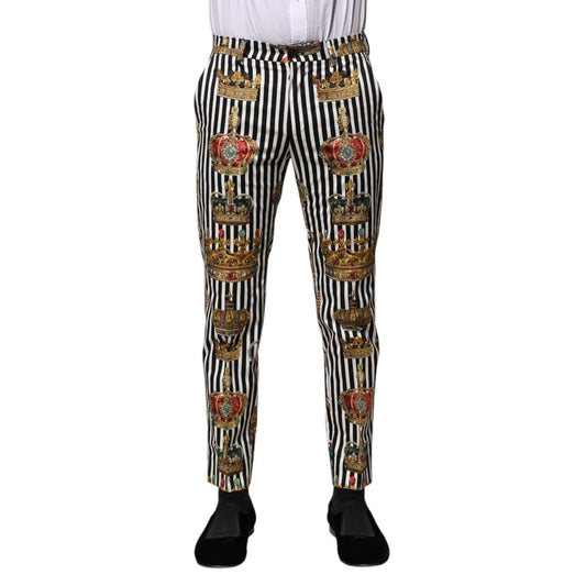 Dolce & Gabbana Multicolor Striped Crown Pants PAN74708-44