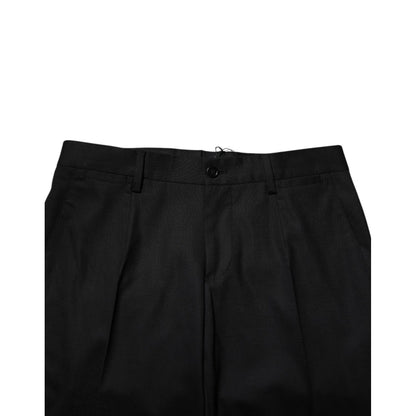 Dolce & Gabbana Black Wool Formal Dress Pants Dolce & Gabbana