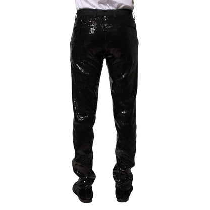 Dolce & Gabbana Black Sequined Embellishment Pants Dolce & Gabbana