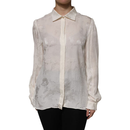 Dolce & Gabbana White Button Down Long Sleeves Blouse Top Dolce & Gabbana