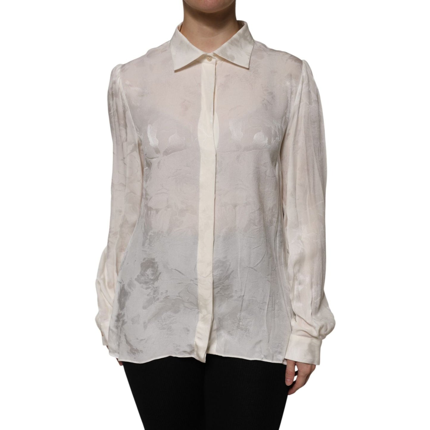 Dolce & Gabbana White Button Down Long Sleeves Blouse Top Dolce & Gabbana