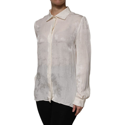 Dolce & Gabbana White Button Down Long Sleeves Blouse Top Dolce & Gabbana