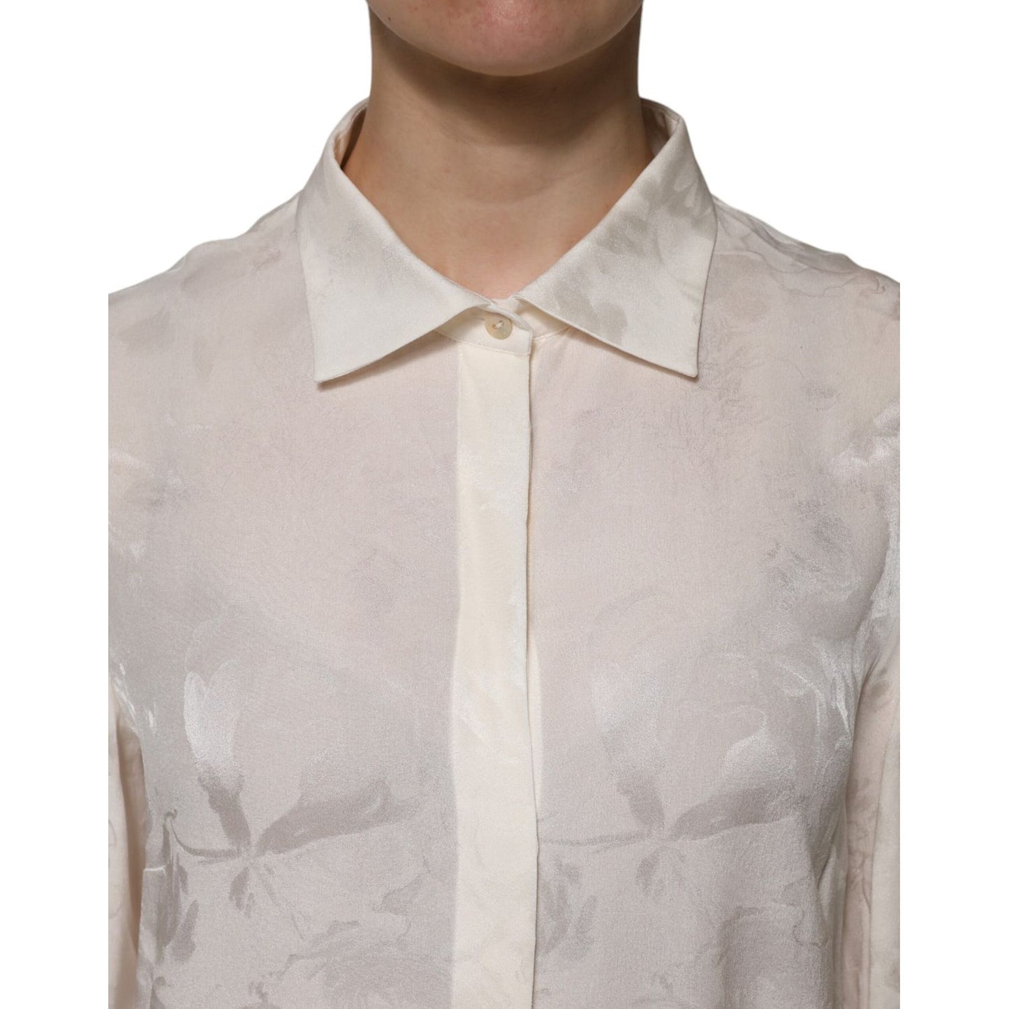 Dolce & Gabbana White Button Down Long Sleeves Blouse Top Dolce & Gabbana