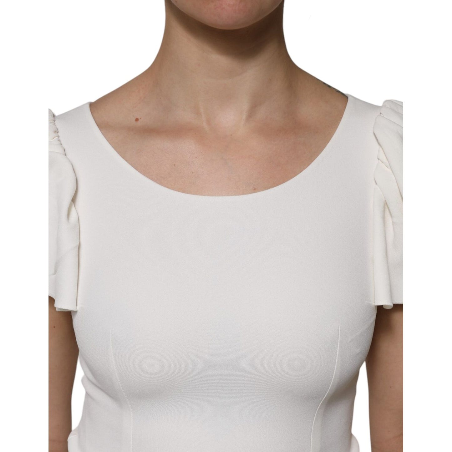 Dolce & Gabbana White Viscose Round Neck Short Sleeves Top Dolce & Gabbana