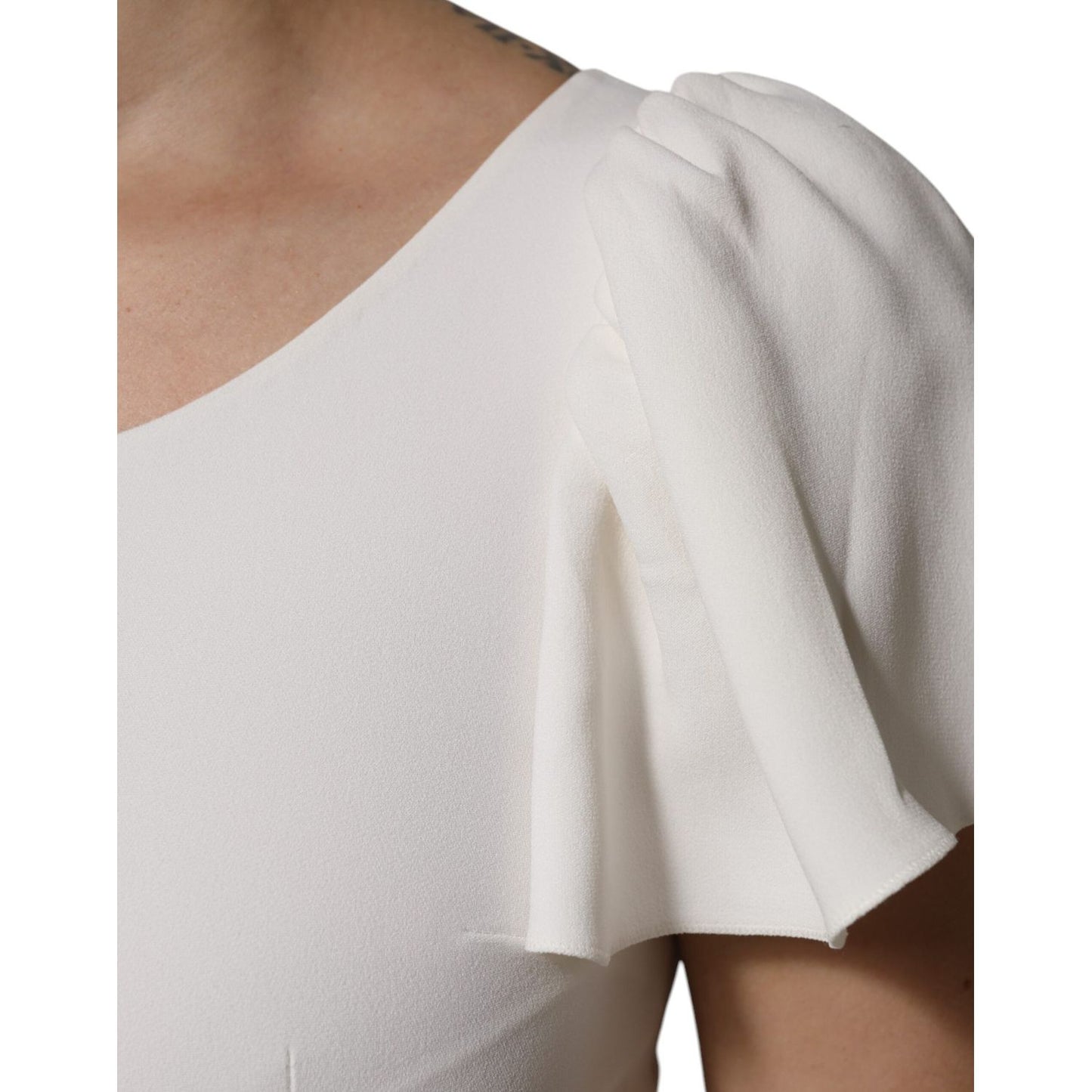 Dolce & Gabbana White Viscose Round Neck Short Sleeves Top Dolce & Gabbana