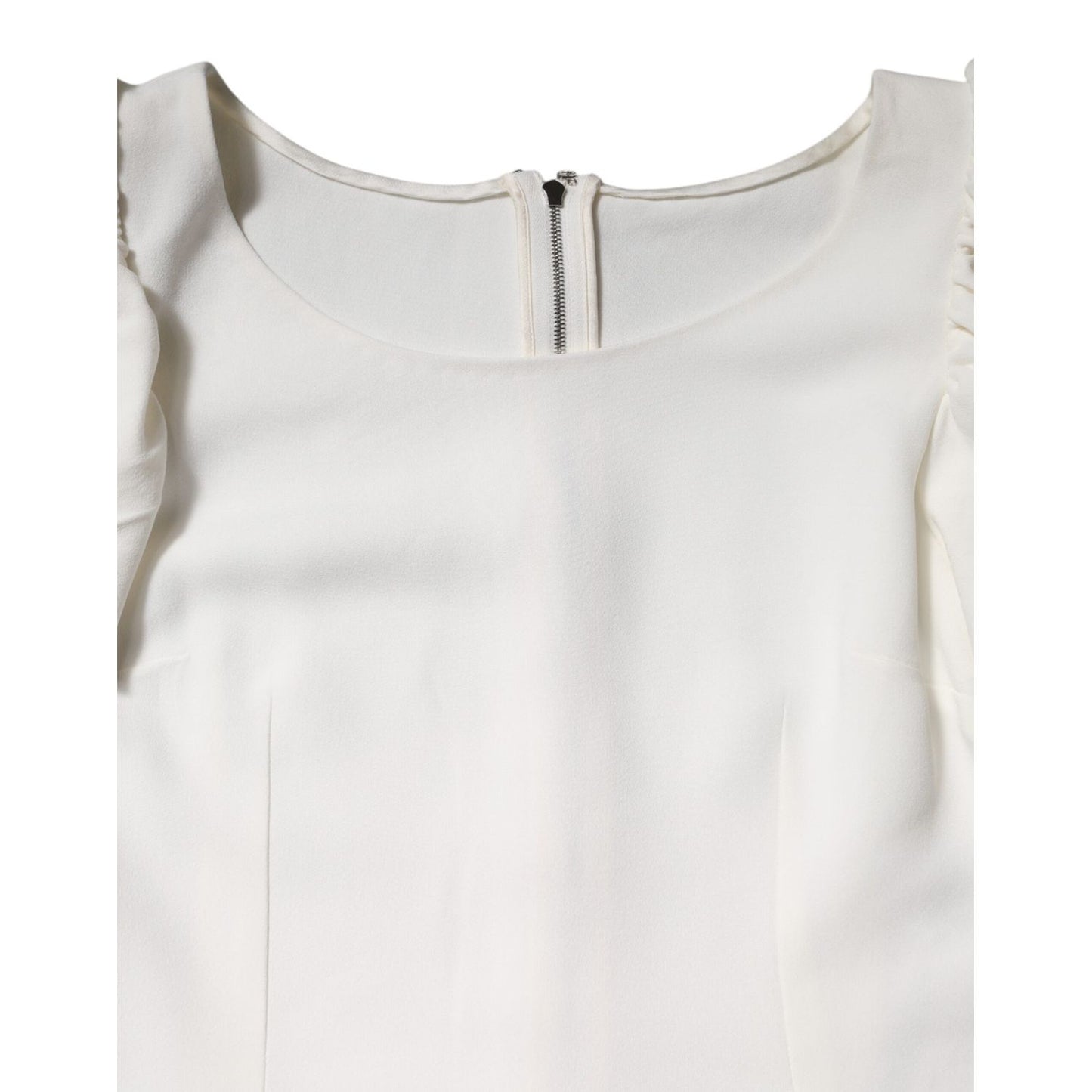 Dolce & Gabbana White Viscose Round Neck Short Sleeves Top Dolce & Gabbana