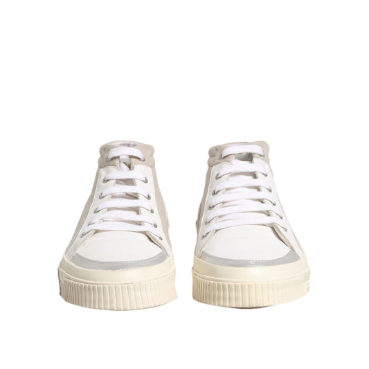 HIDE & JACK White Beige Lace Up Mid Top Casual Sneakers Shoes MV7275-43
