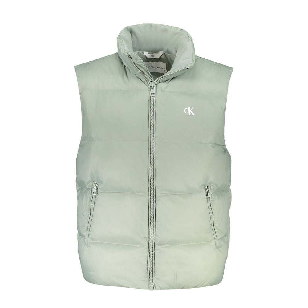 Calvin Klein Green Polyamide Sleveless Jacket Calvin Klein