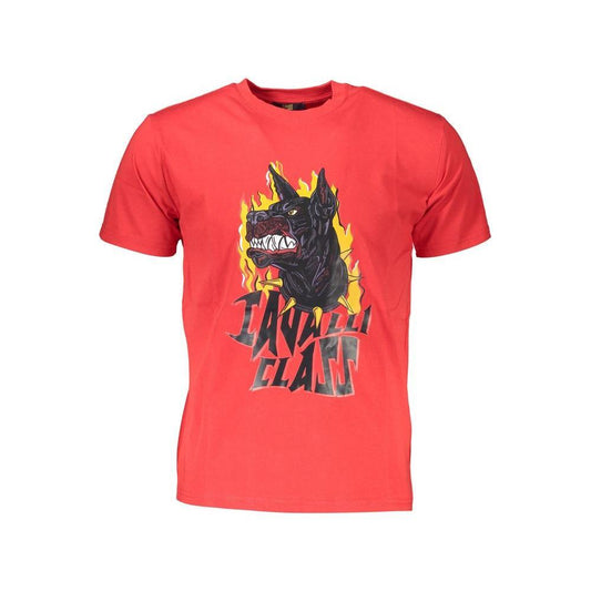 Cavalli Class Red Cotton Men T-Shirt
