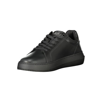 Calvin Klein Black Polyester Sneaker with laces, logo, contrast details, removable footbed, 50% recycled thermoplastic rubber
