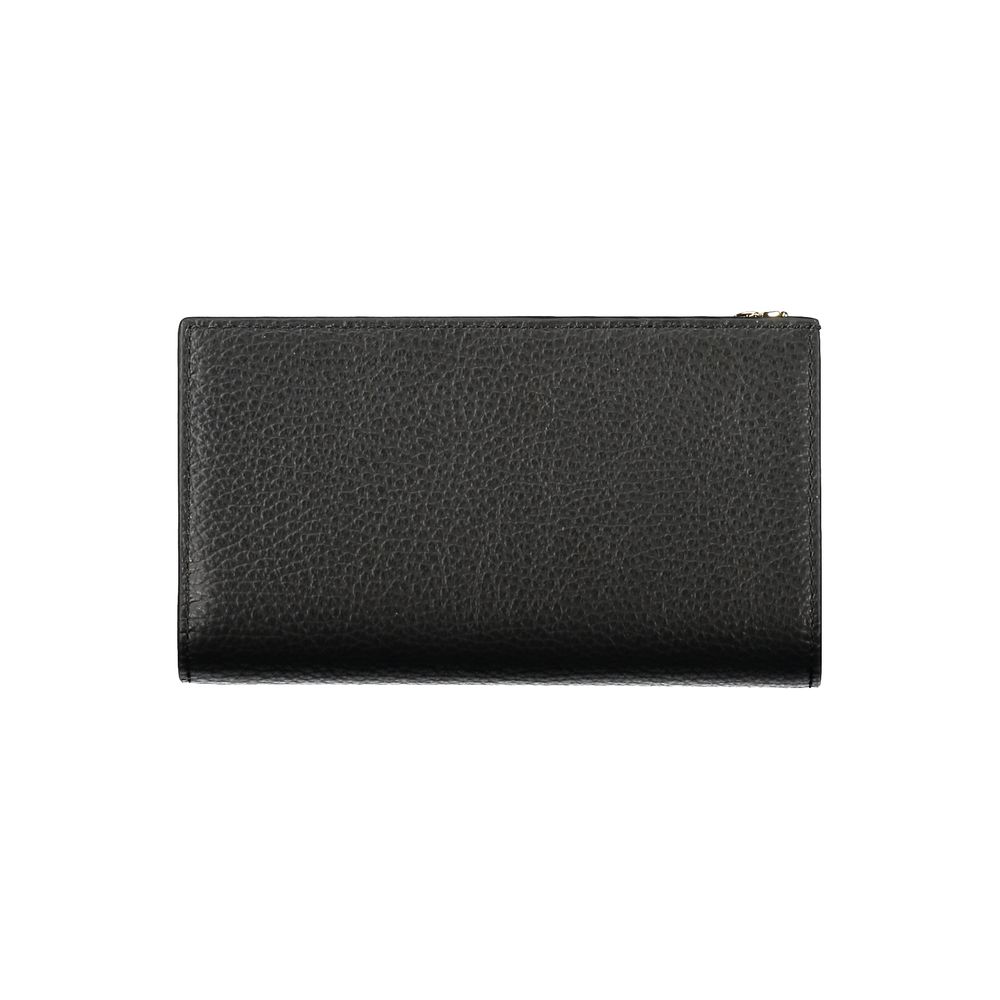 Coccinelle Black Leather Women Wallet with sleek design and multiple compartments, showcasing elegance and practicality.