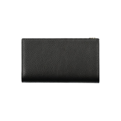 Coccinelle Black Leather Women Wallet with sleek design and multiple compartments, showcasing elegance and practicality.