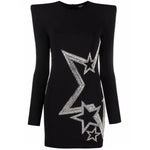 Balmain Black Viscose Dress BA-15530-IT40|S