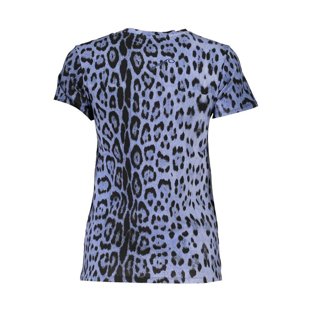 Cavalli Class Light Blue Cotton Women Top CA-26781-XS